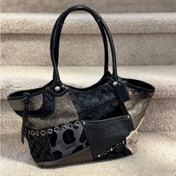 Coach Handbags - Coach Large Multicolored Denim Tote